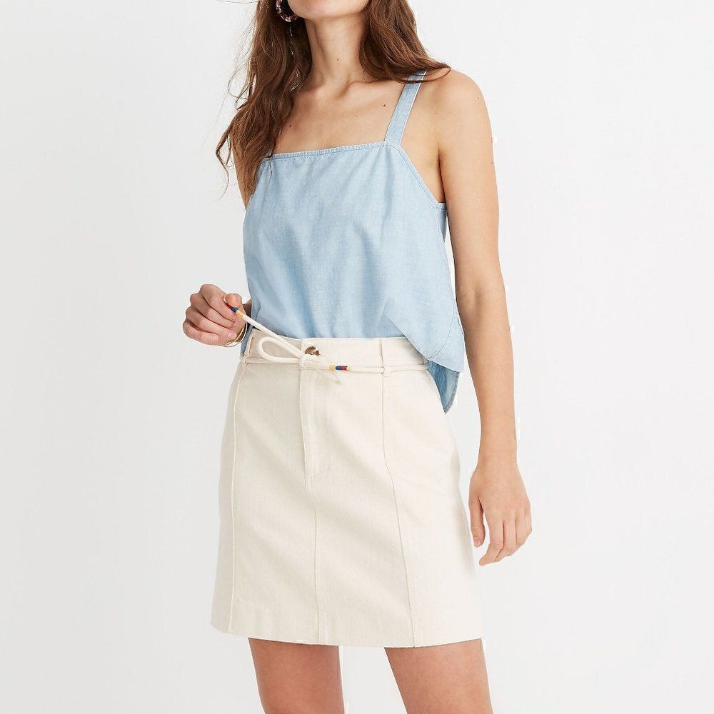 Madewell Capital A-Line Mini Skirt 0